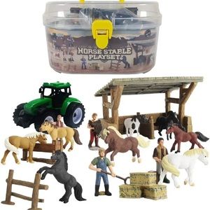 Horse Stable Playset Toys for Boys and Girls Ages 3 and Up Includes 8 Horses 1